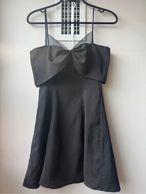 Black Spaghetti Strap A-Line Dress